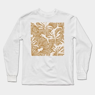 Big Cats and Palm Trees / Jungle Decor in Golden Sand Long Sleeve T-Shirt
